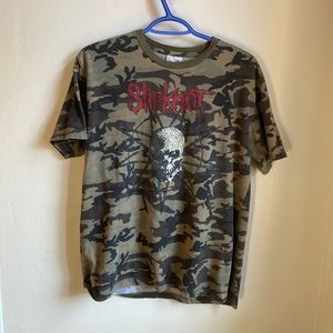 Camo Slipknot Band T-Shirt Large